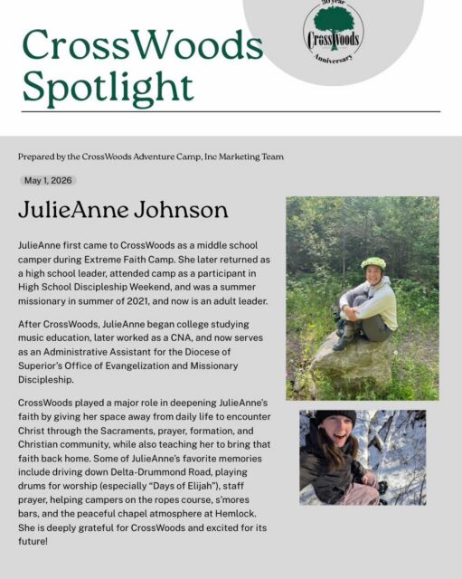 CrossWoods Spotlight: Take a moment to explore JulieAnne Johnson’s contributions and service to Camp’s mission.