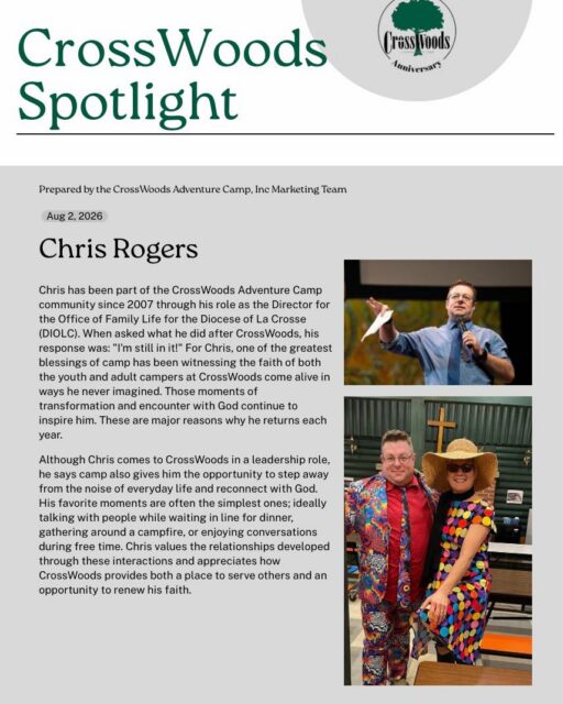 CrossWoods Spotlight: Take a second to explore Chris Roger’s commitment to service and leadership in the Church.