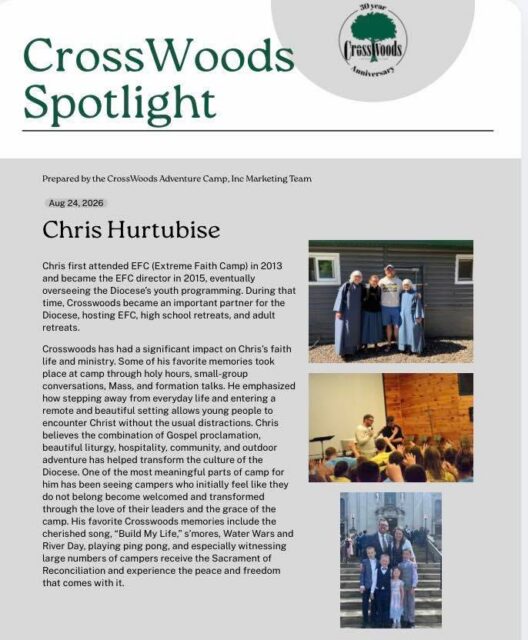 CrossWoods Spotlight: Take a second to explore Chris Hurtubise’s commitment to service and leadership in the Church.